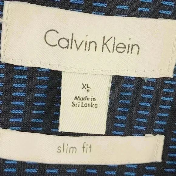 Calvin Klein Slim Fit Button down Long sleeve  Printed Men's Dress Shirt XL - Picture 6 of 8